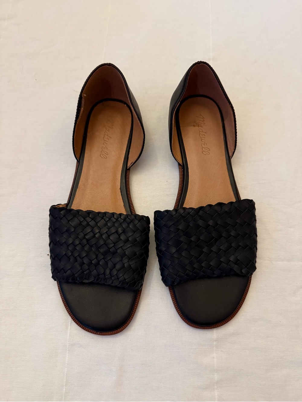 Madewell Black Woven D'Orsay Flat Sandals